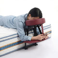 Adjustable Bed Massage Headrest with Memory Foam & Long Armrest Shelf Burgundy