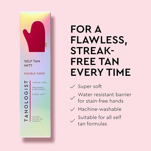 Tanologist Face + Body Mitt Duo, For Tanning Mousse, Water & Gradual Tan, Streak-Free Self-Tanner Application, Use With Face Tanner, Reusable & Machine Washable, Vegan & Cruelty-Free, 2 Count