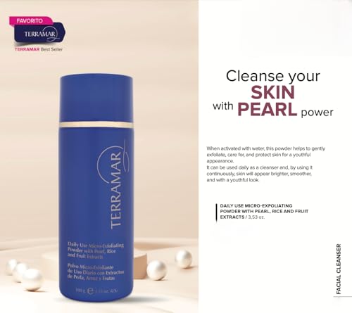 Gentle Daily Exfoliating Powder for Face with Pearl & Rice Extracts - Brighten & Smooth Skin