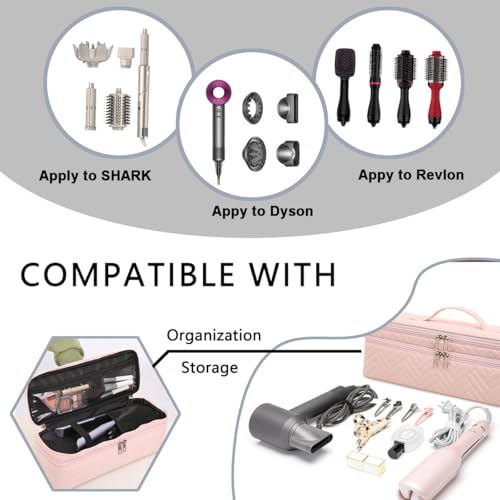 Double-Layer Carrying Case Compatible with Revlon One-Step Hair Dryer, Travel Bag for Hair Volumizer/Styler,Water Resistant Storage Organizer Box,Apply to FlexStyle Attachment (Bag Only)