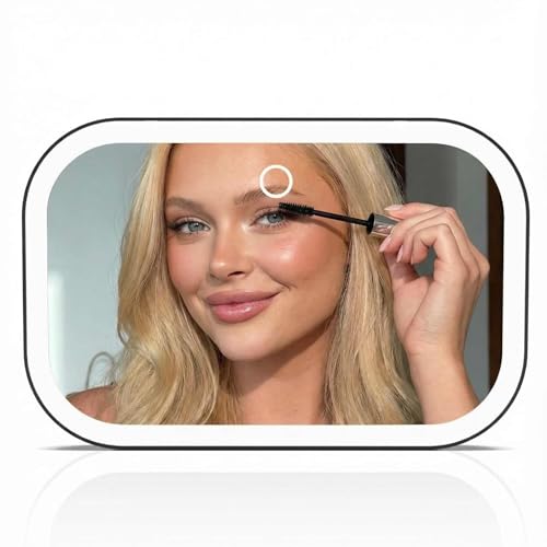 Fancii Juni Black Car Sun Visor Makeup Mirror with Light, Rechargeable & Dimmable