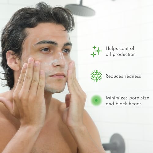 Tiege Hanley Salicylic Acid Cleanser for Men, Gentle Deep-Cleansing Face Wash for Acne-Prone Skin, Helps Remove Impurities & Control Oil, Refines Skin Texture & Pores, Men¡¯s Skin Care, 2.5 FL Oz