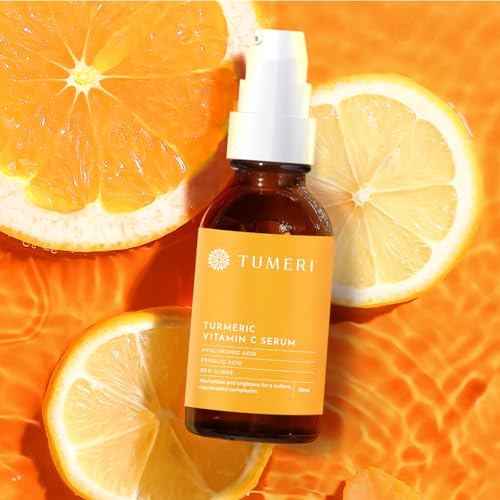 TUMERI Turmeric Vitamin C Face Serum ? Facial Skin Care Vitamin C and Turmeric Serum for Dark Spots and Dark Circles ? With Vitamin C + E and Ferulic Acid ? 1 Fl oz