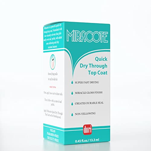 Miracote Quick-Dry High Gloss Top Coat - 3 Pack Nail Polish Sealer & Protector