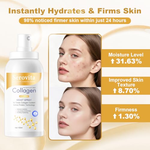 Serovita Collagen Spray 2-Pack - Hydrating Anti-Aging Face & Body Moisturizer