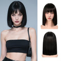 Black Short Straight Bob Wig with Bangs for Women - 13 Inch Variation
