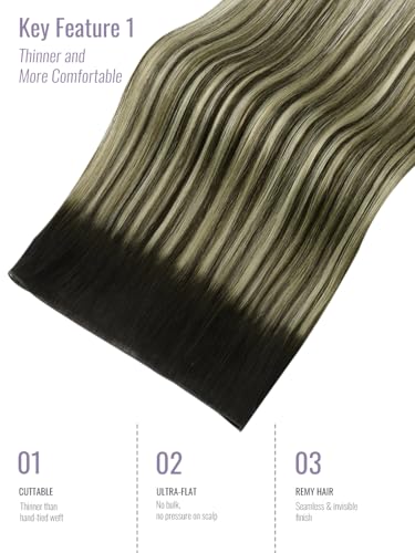 Fshine Genius Weft Hair Extensions 50g Balayage 16 Inch - Variation 2.3 #2/60/2 for Women