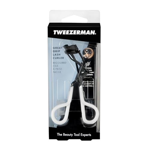 Tweezerman Great Grip Eyelash Curler - Onyx Grip, All Eye Shapes, Includes 3 Replacement Pads