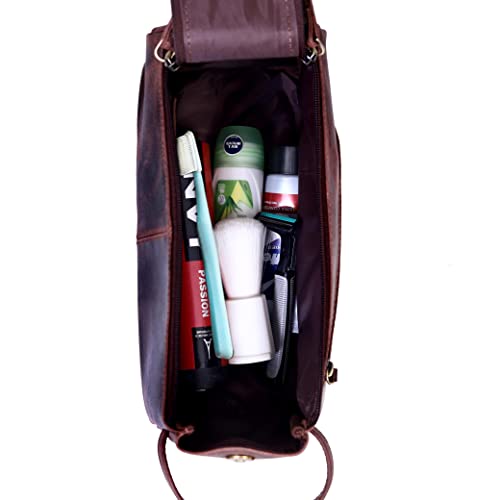Leather Travel Dopp Kit Toiletry Bag Men Shaving Women and Mens Case Bags Organizer Bathroom Shaving kit