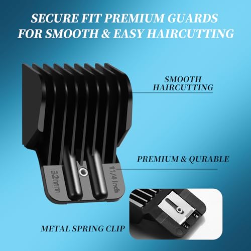 Premium Trimmer Guards Set for BaBylissPRO & More - 8 Sizes, Spring Clip, Organizer