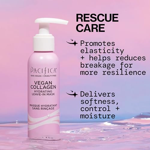 Pacifica Vegan Collagen Leave-In Repair Hair Mask ? Leave-In Conditioner Treatment for Dry Damaged Hair, Hydrating Hair Repair Mask to Strengthen, Reduce Breakage & Split Ends Vegan & Cruelty-Free 4oz