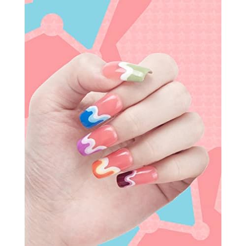 Gelike EC Medium Square Soft Gel Full Cover Tips Kit with 6 in 1 Nail Glue Gel