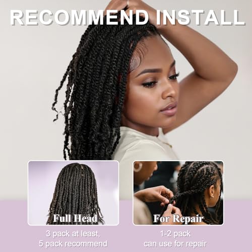Lovenea 1B Natural Black Afro Kinky Human Hair for Braiding 12-inch, 1 Pack