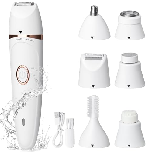 Facial Epilator for Women, Painless Electric Razors for Silk Skin, Portable Facial/Bikini Area/Underarm/arm/Leg Hair Removal Device - IPX7 Waterproof&Easy Cleaning, Ceramic Blade, Gifts for Her