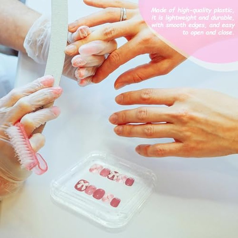 30pcs Press On Nail Packaging Box£¬Press On Nail Storage Box Set With 60pcs Of Double-Sided Adhesive Tape£¬Suitable For Nail Storage And Nail Art Display (Clear)