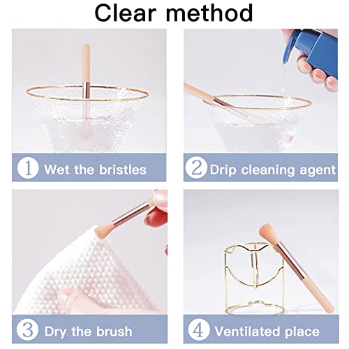 Vtrem Portable Retractable Makeup Brushes Set - 8 in 1 Travel Powder, Angled, Lip, Eyeshadow, Foundation Blending, Beauty Sponge All in One Make Up Brush Set
