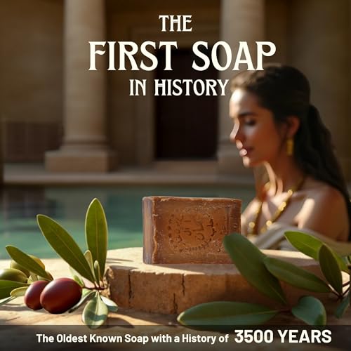 Aleppo Soap Bar with Laurel & Olive Oil - Handmade Ancient Recipe - 7oz Pack of 4 - Laurel Oil Variation