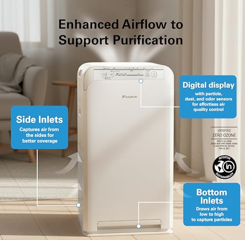 Daikin MCB50YSAU Room Air Purifier with HEPA Carbon UVC Light - Zero Ozone, 10.5x10.5x19.5 in - Variation of This Listing