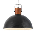 ELYONA Black 16 Inch Ash Wood Pendant Light Fixture Industrial Chandelier
