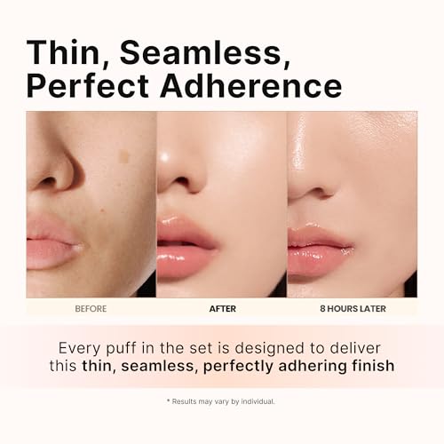 4P Makeup Sponge Set - Oval Liquid Foundation Cushions for Hydrating & Smooth Finish