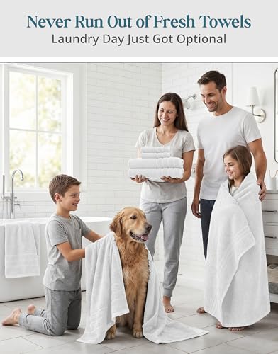 Casa Platino 18-Piece White Cotton Bath Towel Set - Soft & Absorbent