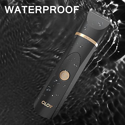 Men's Waterproof Body Hair Trimmer with Ceramic Blades & Nose Clipper