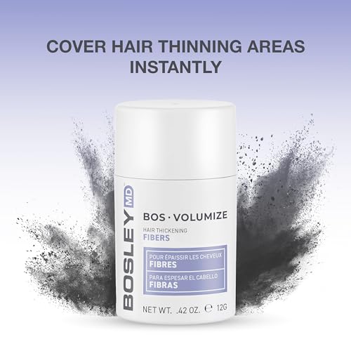 BosleyMD BosVolumize Hair Thickening Fibers - Black, 0.42 oz - Instant Fuller Look