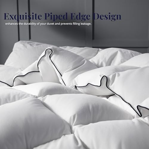 King Size Down Duvet Insert All Season Cool Touch Hotel Quality White 106x90 Inches - Variation of THIS Listing