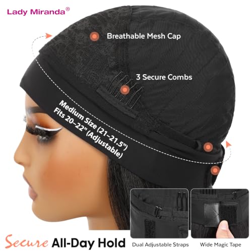 Lady Miranda 26 Inch Yaki Wavy Curly Headband Wig for Black Women - Black