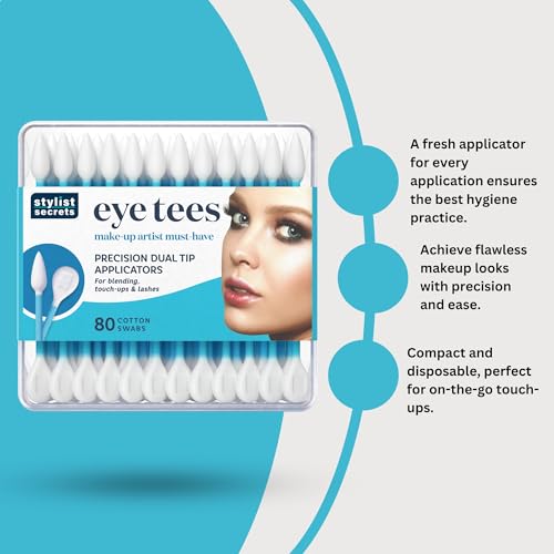 Cotton Swabs for Makeup & Precision Cleaning - Double-Sided Applicators, 80 Count (6 Pack)