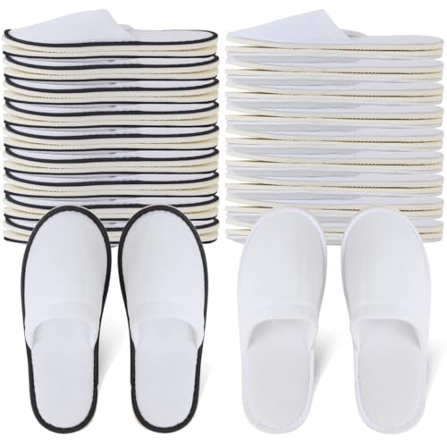 Yeios 20 Pairs Disposable Slippers for Guests Hotel Slippers Spa Slippers Non-slip Washable House Slipper Bulk for Adult for Men and Women