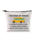 MBMSO Bus Monitor Gifts Bag Bus Driver Appreciation Gift Cosmetic Bag Bus Attendant Gift Bus Monitor Zipper Bag (I am Bus Monitor bag)