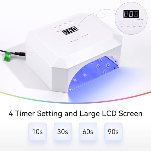 A3-Pulg UV Nail Lamp White - Professional Dual Light Source for Salon & DIY
