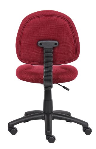 BOSS Deluxe Fabric Task Office Chair Burgundy Adjustable Lumbar Support