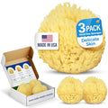 Baby Buddy Ultra-Soft Sea Wool Bath Sponge 3-Pack for Baby & Infant, Hypoallergenic & Biodegradable, 4in