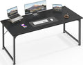 54 Inch Black Computer Desk - Spacious Home Office & Gaming Workstation