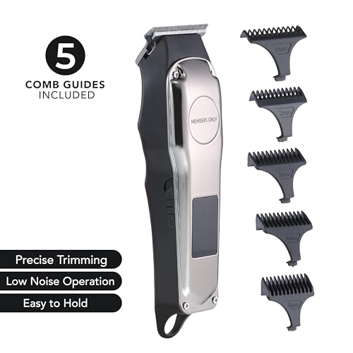 Members Only 7-Piece Cordless T-Blade Hair Trimmer for Beard & Grooming