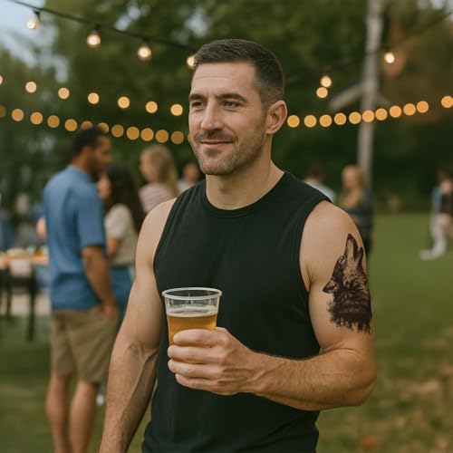 Temporary Tattoos for Men Realistic Fake Tattoo Sticker for Adults Women Teens Arm Body Chest Waterprooof Wolf 12 Sheets