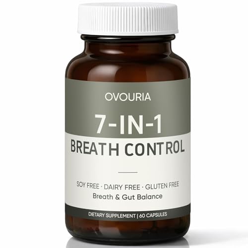 Ovouria Breath & Gut Balance 7-in-1 Capsules for Fresh Breath & Digestive Support - Vegan, Non-GMO, 60 Count