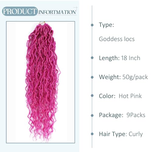 Pink Goddess Locs Crochet Hair 18 Inch Faux Locs for Black Women
