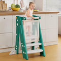 Toddler Standing Tower - Space-Saving, Adjustable Kitchen & Bathroom Step Stool - Green