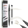 Curved Eyebrow Pen - Eyebrow Pencil, Dual-Ended 2-Tip Eyebrow Pen with Precision Nibs, 0.01mm Ultra-Fine Tips Create Natural Hair-Like Brows, Last All-Day (01# Light Brown)