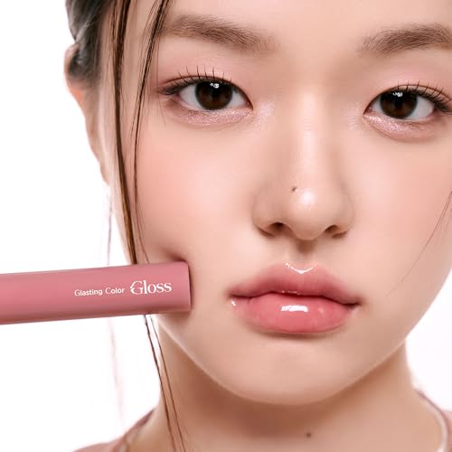 rom&nd GLASTING COLOR GLOSS 01 PEONY BALLET - K-Beauty Viral Plumping Lip Gloss | Mirror Shine, Hydrating, Non-Sticky, Long-Lasting "Bunny Tongue" Light Pink for Soft Girl Aesthetic