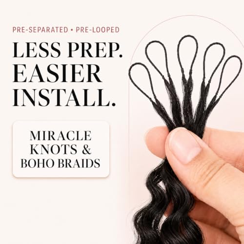 Jinhui Human Crochet Hair Feather Miracle Knots 18 Inch Black for Natural Styles