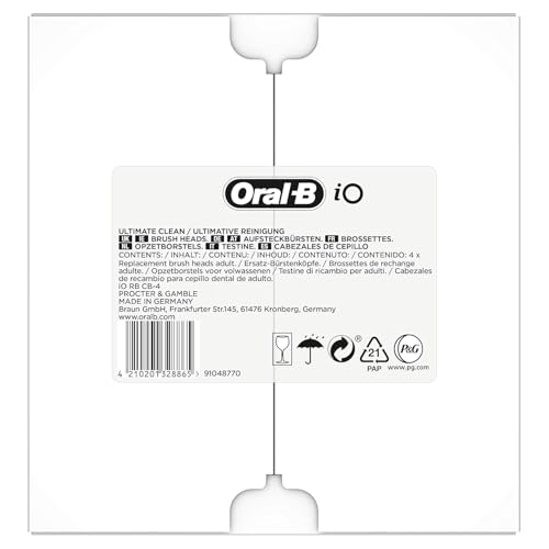 Oral-B iO Ultimate Clean Replacement Toothbrush Heads 8 Pack - Deep Plaque Removal