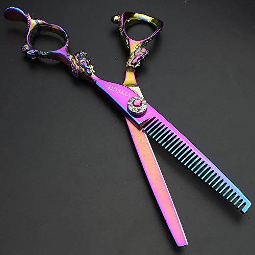 Rainbow Color Hair Cutting Shears Set - 6.0 Inch Professional Thinning Scissors for Salon & Home Use