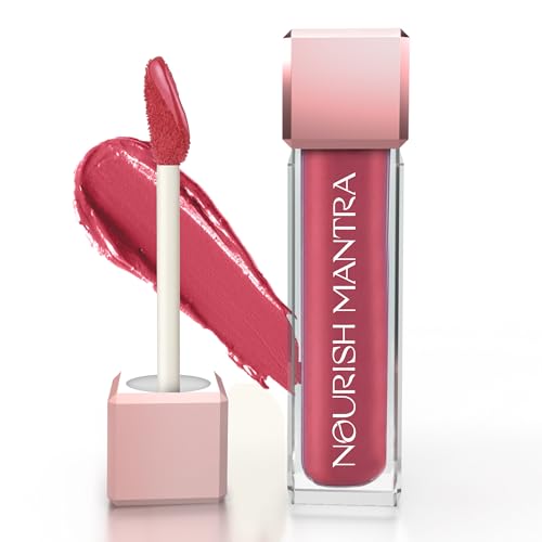 Nourish Mantra¡¯s Jashn-E-Gulab Lipstick (3.5ml)/ Creamy Matte Liquid Lipstick with SPF/Water Proof/Smudge Proof/Transfer Proof/Long Lasting/Suits All Skin Tones