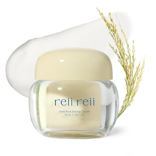 Reii Reii Gold Rice Energy Moisturizer – Hydrating Vegan Face Cream with Peptide & Hyaluronic Acid, Korea Skincare 50ml