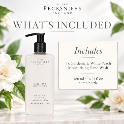 Pecksniff's Gardenia & White Peach Liquid Hand Soap 480ml – Refreshing Fragrance