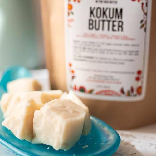 Unrefined Kokum Butter Block - 16 Oz Pure Unscented Skin & Hair Moisturizer